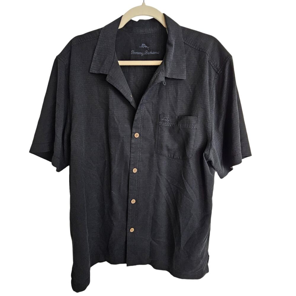 Tommy Bahama Shirt Tommy Bahama Camp Shirt Tommy Bahama Silk Shirt L Black